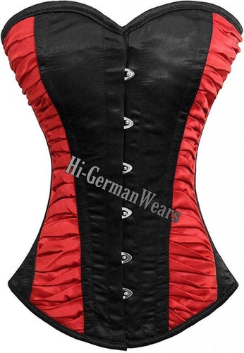 Satin vollbrustkorsett schwarz - satin,