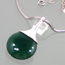 Modernist Design Henkel & Grosse 925  Silber Schlangenkette ACHAT KETTE ANHÄNGER