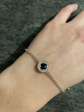 THOMAS SABO Armband Armkette 925 Silber mit blauem Stein