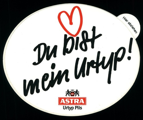 Werbe aufkleber astra pils - werbe,