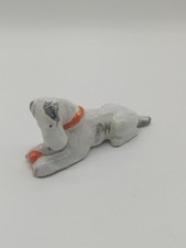 Seltene Majolika Porzellan Figur Hund Dog Rarität Vintage Schnauzer Antik 