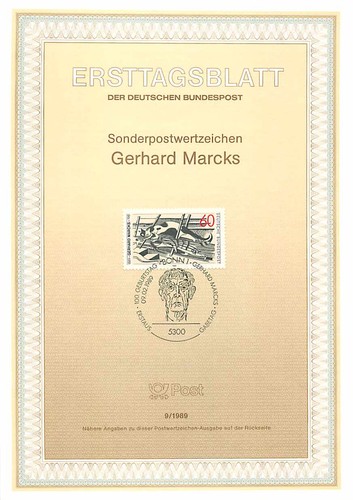 Ersttagsblatt 1989 gerhard - ersttagsblatt,