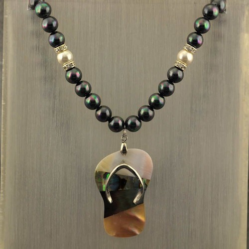 Collier muschelkernperlen - collier,