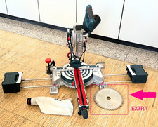 BLAU Bosch Kapp Zugsäge GCM 305-216 D Kapp- und Gehrungssäge + extra Blatt fein