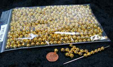 100 Stück oder 1000 Stück Wachsperlen Bastelperlen goldfarbig 6mm