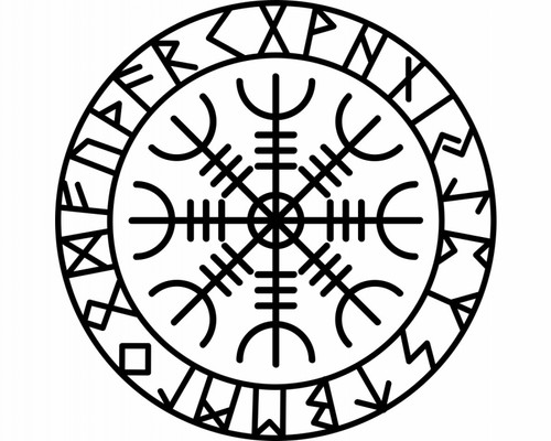 Wandtattoo aegishjalmur mit - wandtattoo,