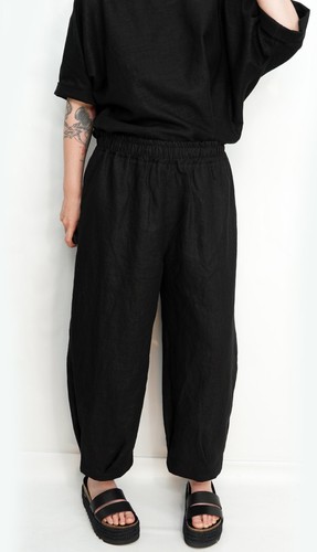 Leinenhose 42 schwarz - leinenhose,