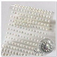 196 Selbstklebende 5mm Funkelnde Blumen Schmucksteine Glitzer-, Straßsteine Weiß