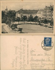 Ansichtskarte Freiberg (Sachsen) Wernerplatz, linke Seite. 1951