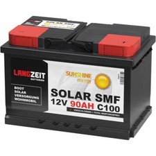 LANGZEIT SOLAR SMF 90AH 12V Solarbatterie Boots Wohnmobil Versorgungs Batterie
