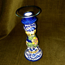 UNIKAT! Keramik Kerzenständer HANDARBEIT Handbemalt! bunt robust TOP!
