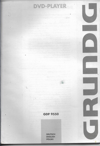 Grundig gdp 9550 dvd - gdp, player