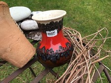 Bay   Vase   Keramik West Germany Mid-Century Fat Lava  7014 Vintage