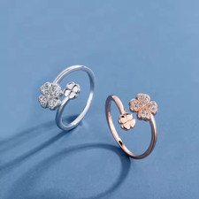 Damenring Glücksmotiv auf