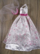 Vintage Mode für Barbie Teresa Puppe Brautkleid Schleier wie abgebildet (18113)