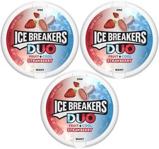 3x Ice Breaker Duo Fruit Plus Cool Mints Erdbeergeschmack Zuckerfrei Minzen