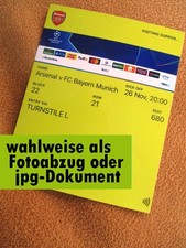 2025/26 --- Arsenal London - FC Bayern München -- Champions League Ticket / Foto