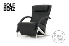 Rolf Benz 3100 Sessel Relaxfunktion Relaxsessel Leder schwarz