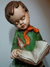 Junge mit Büchern Achatit Vintage Deko Figur Skulptur Statue