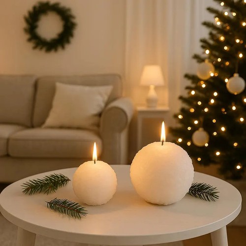 Schneeball kerze weiß - schneeball,