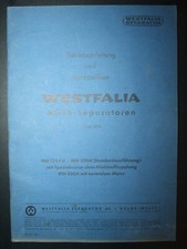 Alte Betriebsanleitung - Landwirtschaft: Westfalia - Milch Separatoren/MN 1254 D