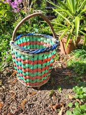 alter Weidenkorb, Rattan, 60er Jahre, Deko