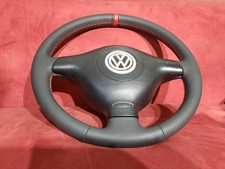 Lenkrad VW Golf 4 Passat 3BG Seat Leon Neu Bezogen Leder Roter Naht GTI LOOK