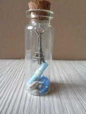 Glasflasche Flaschenpost Geschenkanhänger mit Anhänger, Muscheln, Sand