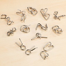 12 tlg. Metall Puzzle Geduldspiel Denkspiele Knobelspiele Konzentrationsspiele