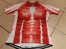 Fahrrad Trikot kurzarm Herren, RV, Tasche hinten, gemustert, weiß/rot, 2XL