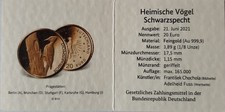 Echtheitszertifikat für 20 Euro Goldmünze-BRD-2021- Schwarzspecht OHNE MÜNZE !!!