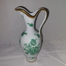 Amphorenvase in weiß/grün mit 22 Karat Goldrand.Bavaria Waldershof  H=20cm,B=8cm