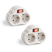 2x Perfect Mehrfach-Steckdose mit An/Aus Schalter Zwischenstecker 2x Buchse