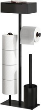 Edelstahl Klopapierhalter mit Klobürste und Feuchttücherbox - WC Garnitur