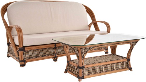 Set dreisitzer rattansofa - dreisitzer,