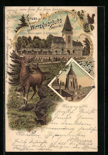 Lithographie porta westfalica - lithographie,