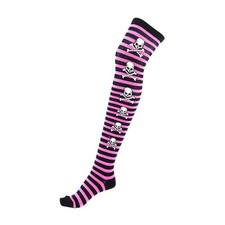 Overknee Socken Rosa / Schwarz