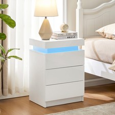 Weißer LED-Nachttisch (3