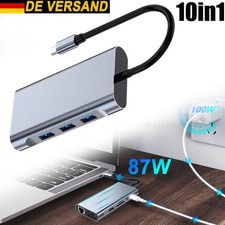 USB C Hub 10-IN-1 Adapter 4K HDMI USB 3.0 LAN RJ45 Ethernet Micro SD Kartenleser