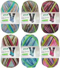100 Gramm Gründl Wolle Hot Socks Simila 4-fach Sockenwolle Farbauswahl