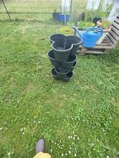 Pflanzturm für Balkon/Terrasse, Grau, Drei Ebenen