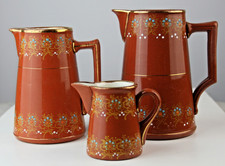 3 Kännchen Villeroy Boch Septfontaines antik 1900 Milchkännchen Stabhenkel alt