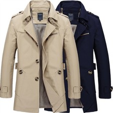 Herren Trenchcoat Lang Mantel