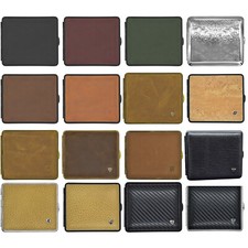 vH Zigaretten Etui Zigarettenschachtel Aufbewahrung Box Leder MADE IN GERMANY