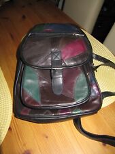 schöner Leder-Rucksack Vintage mehrfarbig von Galeria Kaufhof Neuwertig