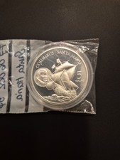 Fidschi 5 Dollar Seefahrt Santa Maria Schiff Clipper Columbus Silbermünze 2006