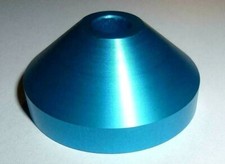 Single Puck / Metallic Blau / Konisch 7" Vinyl Metall Mittelstück Adapter