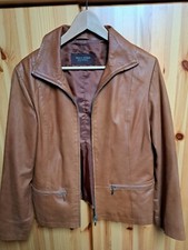 Tolle Damen  Echtlederjacke JULIA S. ROMA, Gr.38, braun (cognac), Top Zustand