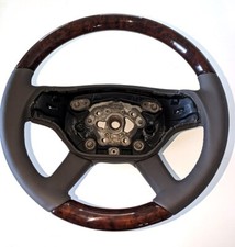 LENKRAD LEDER BASALTGRAU WURZELHOLZ MERCEDES W221 W216