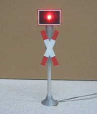 Andreaskreuz / Bahnübergang mit Blinklicht LED für Spur G LGB DIY 1:22.5 Diorama